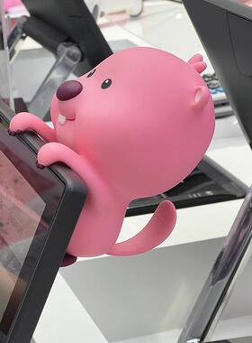 loopy海狸露比挂件电脑趴趴摆件办公桌面电脑萤幕屏幕装饰礼物