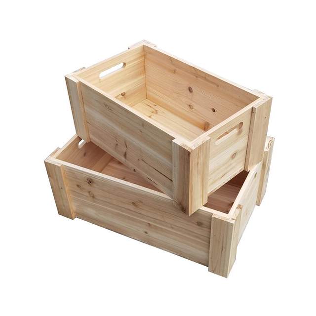 Customized rectangular wooden box wooden box retro decoration storage storage box solid wood box large uncovered log box