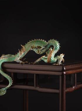 黄铜龙五爪金龙青龙摆件客厅高端大气上档次龙年招财龙吉祥物礼品