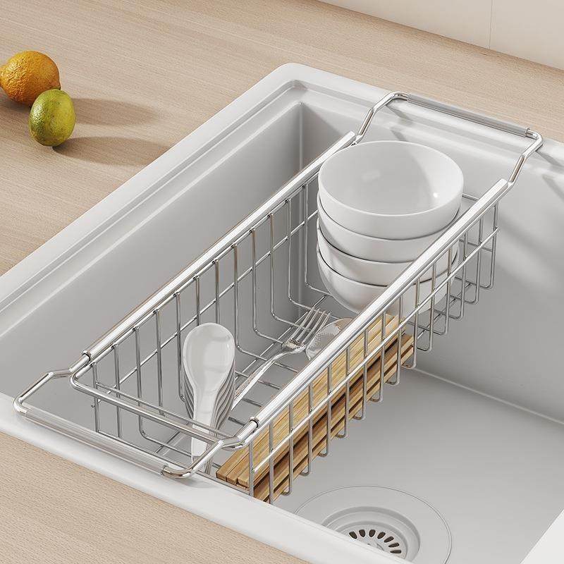 不锈钢水槽置物架厨房伸缩沥水碗筷抹布碗碟多功能收纳架沥水ins,淘宝优惠券,粉丝福利购,淘宝优惠卷