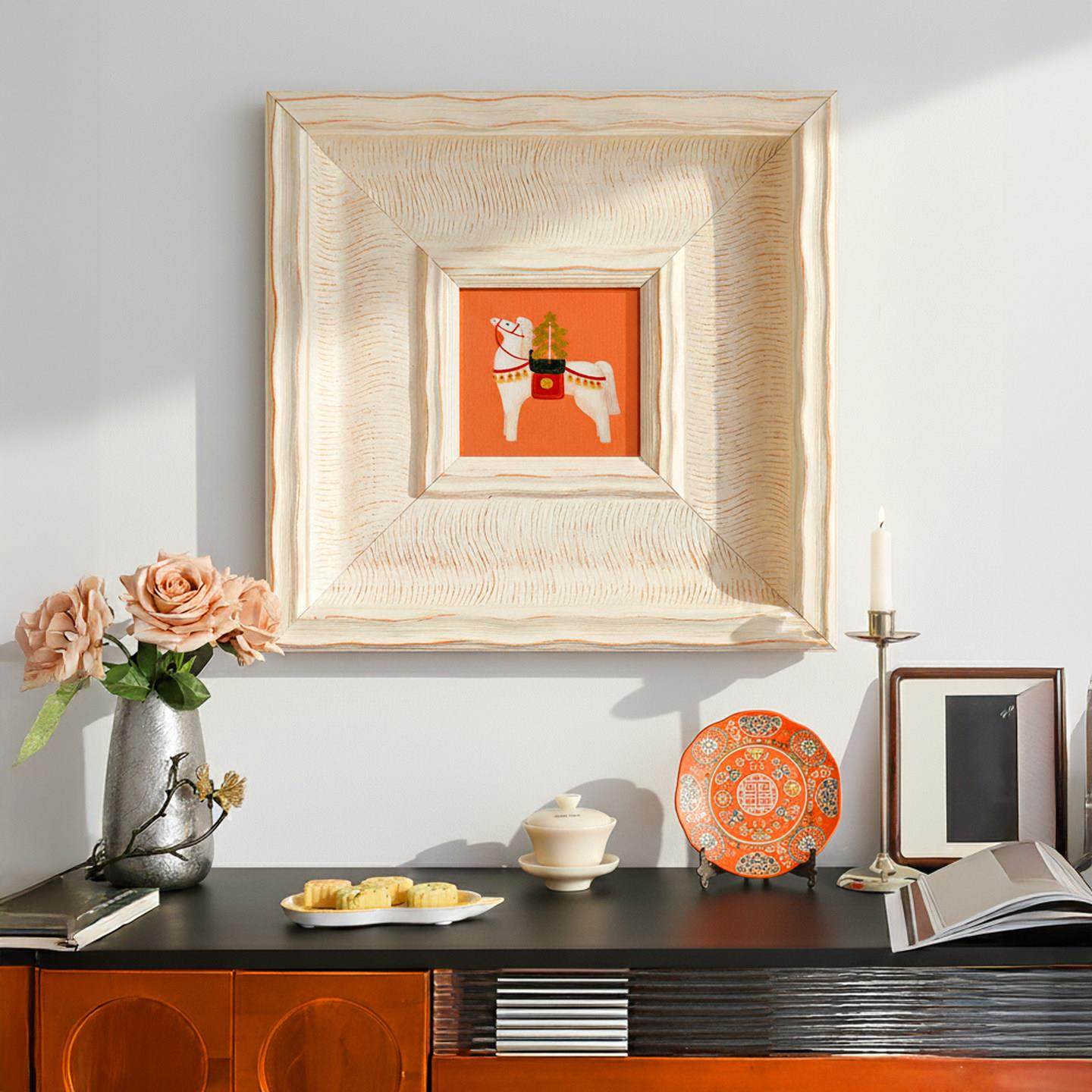 马上有钱2026年新款中古装饰画包豪斯马年高级挂画卧室餐柜摆画,淘宝优惠券,粉丝福利购,淘宝优惠卷