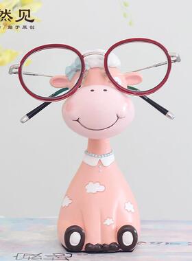 新款直销创意家居动物办公室桌面新奇特装饰眼镜架收纳卡通树脂工