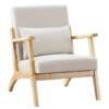 Nordic single sofa chair solid wood fabric balcony lazy leisure table and chair B&B living room reception and negotiation sofa chair