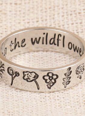 Floral ring做旧覆古雕刻花戒指 花卉单戒指食指戒关节戒指rings