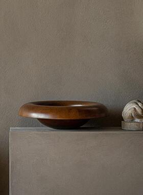 法式简约枣红果盘样板房客厅桌面中古复古手工艺术软装收纳摆件