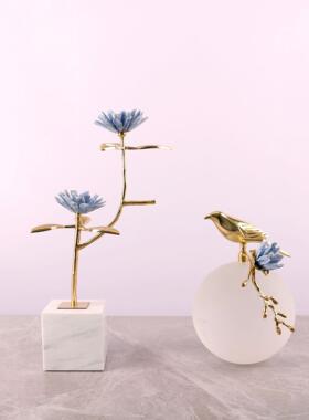 北欧语现代鸟花香家轻奢软装饰客厅卧室品电视柜W0307居艺术展品