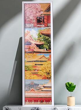 紫禁城四季春夏秋冬拼图相框300张35X35Cm 140*35实木相框专用相