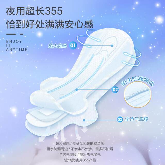 Tianshan ຜ້າອະນາໄມສີຂາວສໍາລັບກາງເວັນແລະກາງຄືນໃຊ້ 10 ຕ່ອນລວມ 8 ຊອງເຕັມກ່ອງຜ້າຝ້າຍບໍລິສຸດຂ້າເຊື້ອຊັ້ນປ້າ napkins