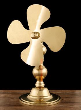 风扇转运风车招财客厅居家摆件用品设圆座乾坤运转风车摆设