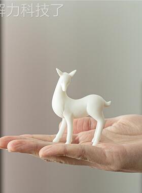 迷你小YY200418号陶饰瓷摆件动物小鹿白瓷工艺手品禅意花园艺盆配