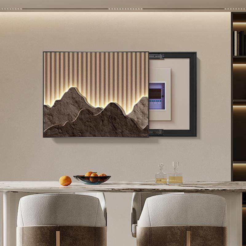 超薄电表箱装饰画现代轻奢山水餐厅免打孔总开关电表盒配电箱挂画,淘宝优惠券,粉丝福利购,淘宝优惠卷