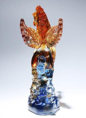 琉璃飞马招财摆件客厅装饰高端水晶工艺品生肖马生日礼物马到成功