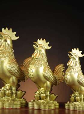 杨铜记 福鸡铜公鸡生肖鸡家居办公工艺品摆件铜器厂家 铜鸡