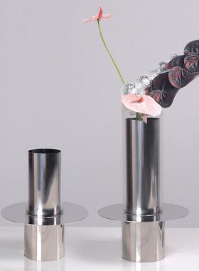 现房璃代简约几何层叠玻花HVF样器花瓶摆件轻奢板售楼处玄关金属