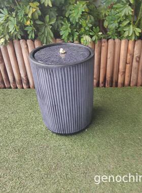 现代风竖条纹立体感插电景观室内户外园林风景装饰流水摆件喷泉-3