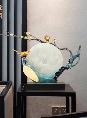 《花好月圆》铜金岁月黄铜摆件工艺品铜器新中式家居客厅玄关装饰