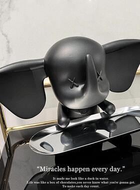 小飞象托盘摆件客厅入门鞋柜入户玄关钥匙收纳装饰品家居乔迁礼物