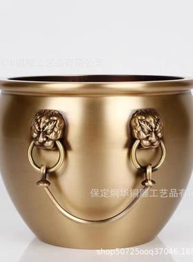 厂家 黄铜制作拉丝款狮头缸 铜缸 故宫防水缸招米缸 支持