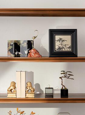 高端新中国风酒柜吊车摆件房屋样板房客厅书柜无障碍豪华软装组合