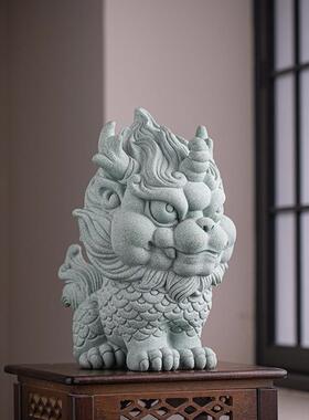 国潮招财瑞兽麒麟大号工艺品摆件客厅桌面装饰品庭院户外门头摆设