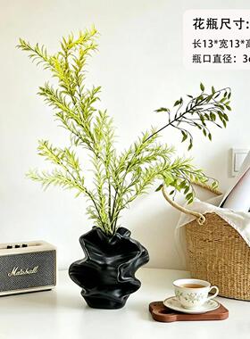 侘寂风白色陶瓷花磨砂欧式级感水培插花家居装饰摆件工艺礼品