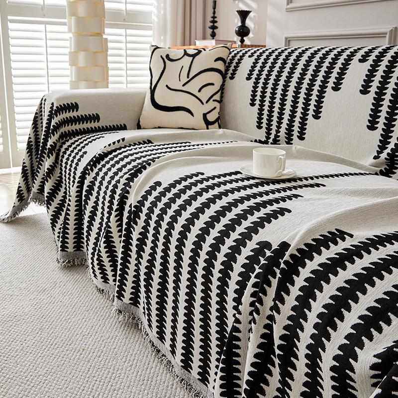 雪尼尔线条沙发巾现代防滑简约高级感沙发盖布全盖沙发垫沙发套罩,淘宝优惠券,粉丝福利购,淘宝优惠卷