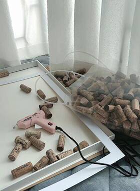 红酒瓶塞装饰画 画立体标本框中空酒塞子创意diy手工相框摆台装饰