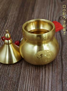 黄铜葫芦厨房辟火龙瓶摆件西北角三避火龙解火烧天门家用客厅摆件