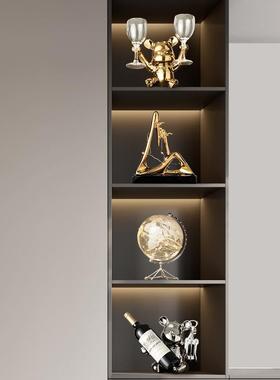 客厅柜子摆件高级感现代简约金山银山轻奢高档客厅酒柜电视柜餐边