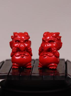 96%高含量天然原矿真朱砂雷震子大鹏鸟DIY配饰配件百搭款民族风