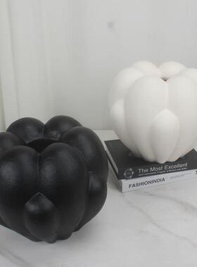 法奶油风白色花QYV瓶家居迁办式公室书柜客厅书摆件装房饰乔新居