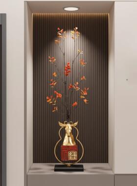 轻奢福鹿花瓶客厅电视柜玄关壁笼高档摆件乔迁开业新年装饰品礼物