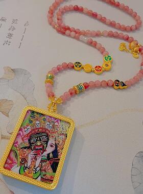 西藏唐卡佛牌项链扎基拉姆前世今生吊坠嘎乌盒万能扣挂链条毛衣链