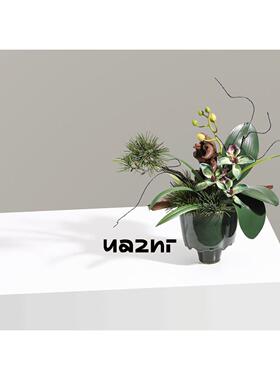 花小只摆中边式美学空间软装花艺春慕HTZ185茶空间家居厅展几展柜