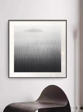 简抽象黑白代线条装饰画现风景客厅N-119小众极壁画意简约式样板