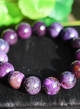 天然老料油润皇家紫舒俱来手链14MM大颗粒复古优雅男女款苏纪石