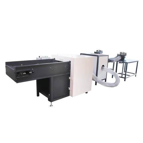 公仔棉开松梳棉蓬松机加带夹口双口定量枕芯沙发坐垫填充设备 - 图0