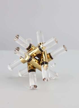 欧厅式亚克金属交叉棒艺术摆件居样板房售楼部客0163力电视柜家装