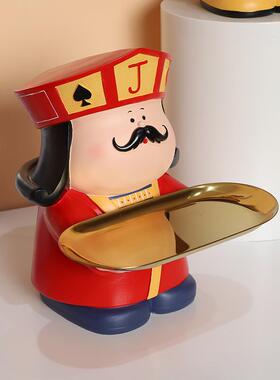 玄关钥匙收纳扑克牌立体摆件家居饰品装饰现代简约客厅棋牌室创意