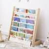 Children's bookshelf desktop storage rack removable and washable kindergarten bookshelf simple storage rack baby solid wood fabric picture book rack