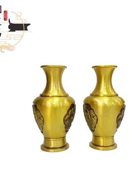 金属铜制花瓶福吉祥如意富贵有余家居客厅铜摆件厂家供应福字花瓶