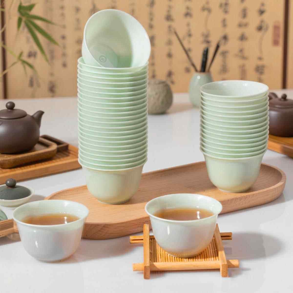 一次性功夫茶杯茶杯稻壳功夫杯带杯架食品级耐高温家用办公室待客,淘宝优惠券,粉丝福利购,淘宝优惠卷