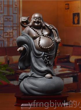 新款酒东方泥土 陶瓷弥勒佛像摆件大肚笑佛 客厅如柜饰工艺/吉祥