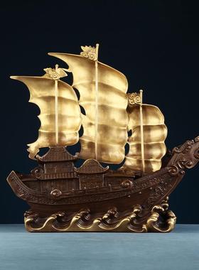 黄铜摆件《一帆风顺》帆船家居饰品客厅酒柜办公室开业装