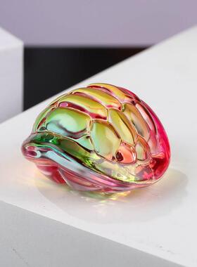 黄水晶富甲天下摆件家居车载装饰DIY配件富贵礼品彩色琉璃龟甲壳