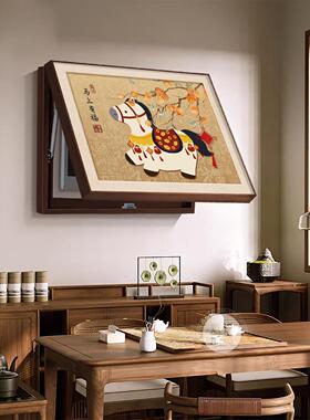 马上有福电表箱装饰画柿柿如意弱电源开关遮挡挂画配电箱盖面板
