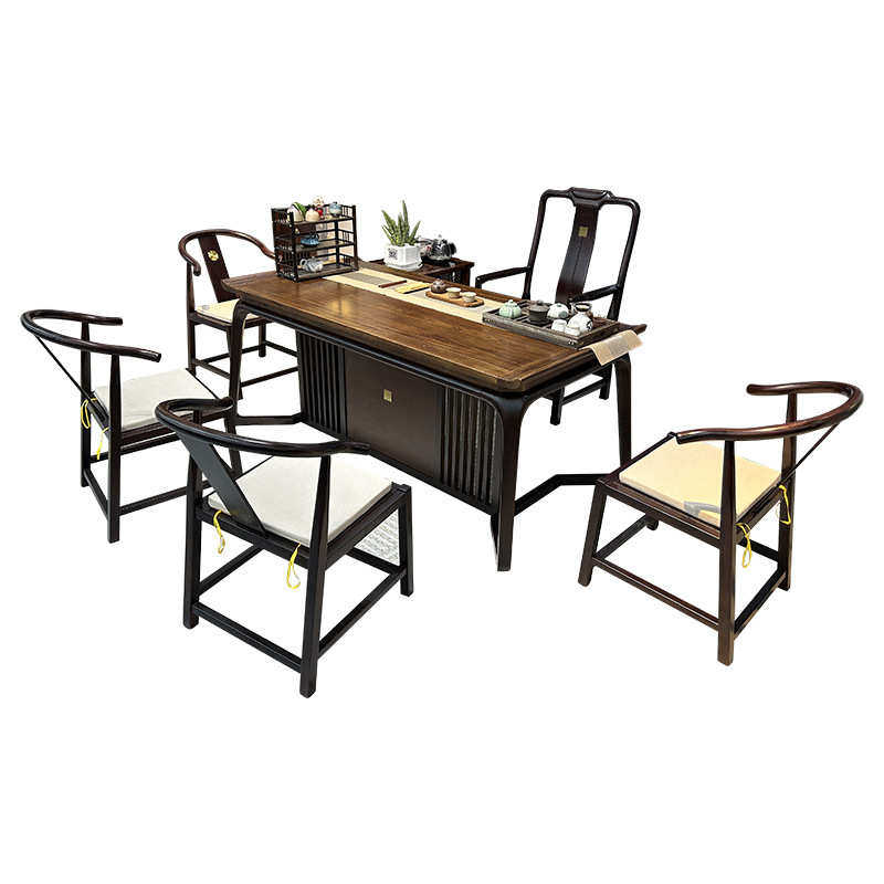 乌金木实木茶桌椅组合新中式办公室家用功夫茶台茶几简约干泡茶台,淘宝优惠券,粉丝福利购,淘宝优惠卷