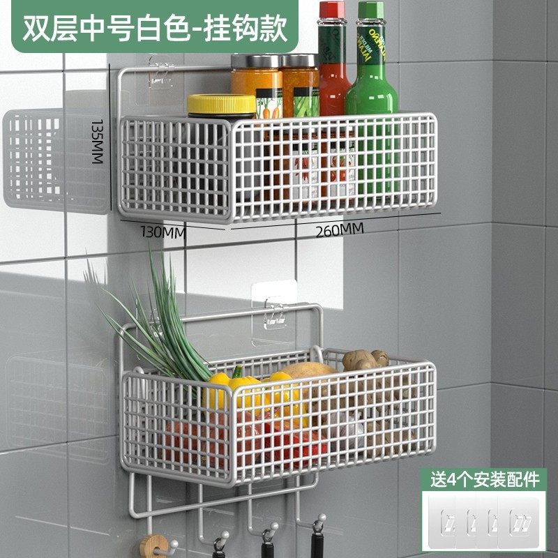 厨房柜门后收纳置物架橱柜蔬菜小挂篮筐墙上挂式柜子空间利用神器,淘宝优惠券,粉丝福利购,淘宝优惠卷