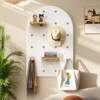 Hole board entrance door porch storage rack background wall key coat hook storage and organization with partition