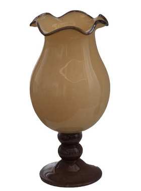 法式中古风奶黄紫底铃兰花朵风灯花瓶装饰高级感客厅斗柜玻璃花器